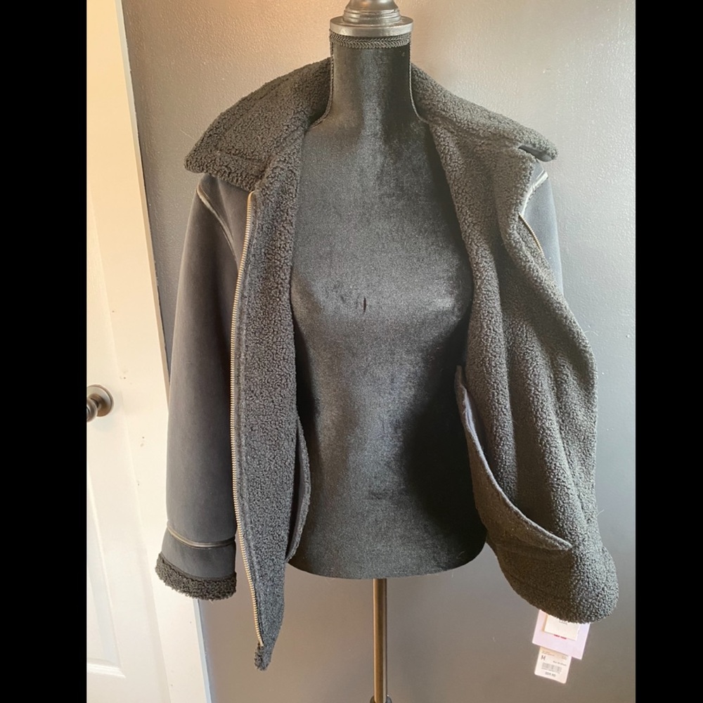 New WITH tags - JW Anderson for Uniqlo faux Sherpa Motorcycle Jacket
